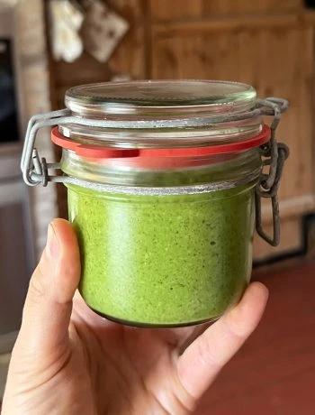 Ridikėlių lapų pesto